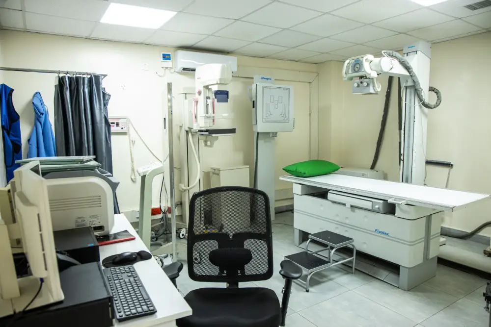 Modern patient examination room equipped with advanced diagnostics